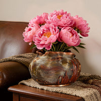 Ornate Iris Planter Relief Design Embossed Flower Pot Irregular Shape Decorative Flower Pot