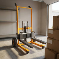 Textured Grips Manual Hydraulic Lifting Hand Truck 4 Wheels Foldable Hydraulic Hand Truck