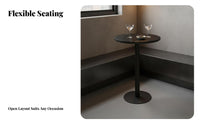 Industrial Aesthetic High Stool and Counter Table Combo Slate Tabletop Counter Dining Table with Stools Upholstered Seat Bar Height Furniture Long-Lasting Construction for Restaurant Managers, Interior Designers, Adults, Nightclub, Lounge, Small Areas