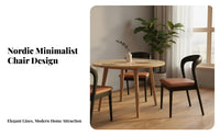Nordic Design Curved-Back Upholstered Chair Comfortable Padded Seat Household Furniture Minimalist Design Indoor Seating Versatile Use for Restaurant Owners, Homeowners, Interior Designers, Dining Room, Kitchen, Office, Reading Nook