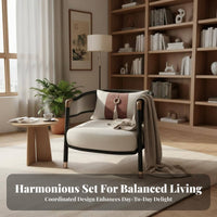 Upholstered Wooden Armchair New Chinese Design and Aesthetic Sofa Set Meditative Visual Design Minimalist Design for Households