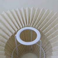 Home Decoration Table Lamp Shade for Living Room Decor, Removable Linen Material Lampshade for Floor and Large 24cm Pleated Design