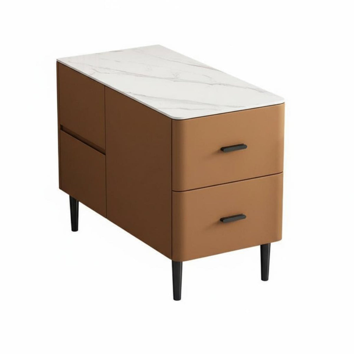 Multi-Drawer End Table Minimalist Design Household Furniture Easy to Clean Abrasion Resistant Top for Adults, Living Room