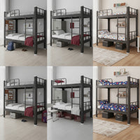 Metal Bunk Bed Space-Saving Bunk Bed with Storage Heavy Duty Furniture for Students, Employees, Student Rooms, Employee Housing, Apartments
