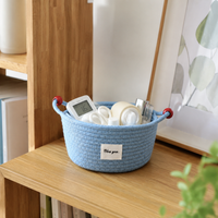 Storage Box with Rope Handles, Clothing Storage, Natural Cotton Basket, Stylish Living Room Storage