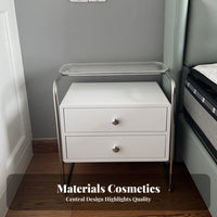 Metal Frame End Table Modern Minimalist Design Exposed-Shelf Side Table