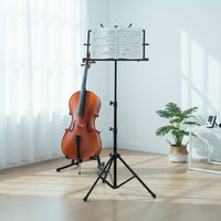 Adjustable Height Music Stand Includes Carrying Bag Foldable Music Stand Heavy Duty Musical Instrument Accessory for Performance