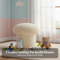 Toadstool Stool Cozy Aesthetic Toadstool Pouf Soft Hint for Children, Homeowners