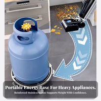 Gas Cylinder Stand with Wheels | Heavy-Duty Stainless Steel Frame, Thickened Wear-Resistant Structure, Gas Cylinder Trolley, for Kitchen