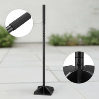 Lawn Tamper with Square Base Manual Hand Tamper Tool Reinforced Steel Compacting Tool for Gardeners, Yards