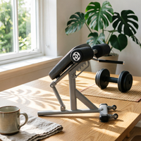 Back Extension Bench Slanted Support Adjustable Back Extension Bench Foam Pads Roman Chair for Floor Use
