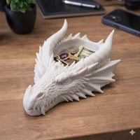 3D Printed Dragon Head Tray Multi-Functional Gothic Dragon Bowl Fantasy Key Bowl for Dressing Table, Entryway