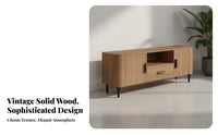 Sturdy Construction Wood TV Storage Cabinet Versatile Use Retro TV Stand Easy to Clean Wooden Entertainment Center Scratch Resistant for Apartment Dwellers, Homeowners, Families, Bedroom, Home