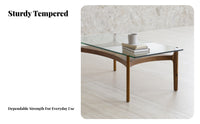 Square Wood Frame Glass Surface Table Minimalist Design Square Glassglass Surface Table Table Vintage & Design Easy Assembly