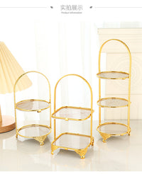 European Style Cake Stand for Dessert and Afternoon Tea, Two or Three Tier Iron Display Rack