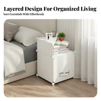 Space Saving Design Multitiered side Table Easy Assembly Stackable Storage Cube Small Footprint Nightstand Modern & Design for Children, Apartment Dwellers, Students, Bedroom, Dorm Room, Playroom, Office