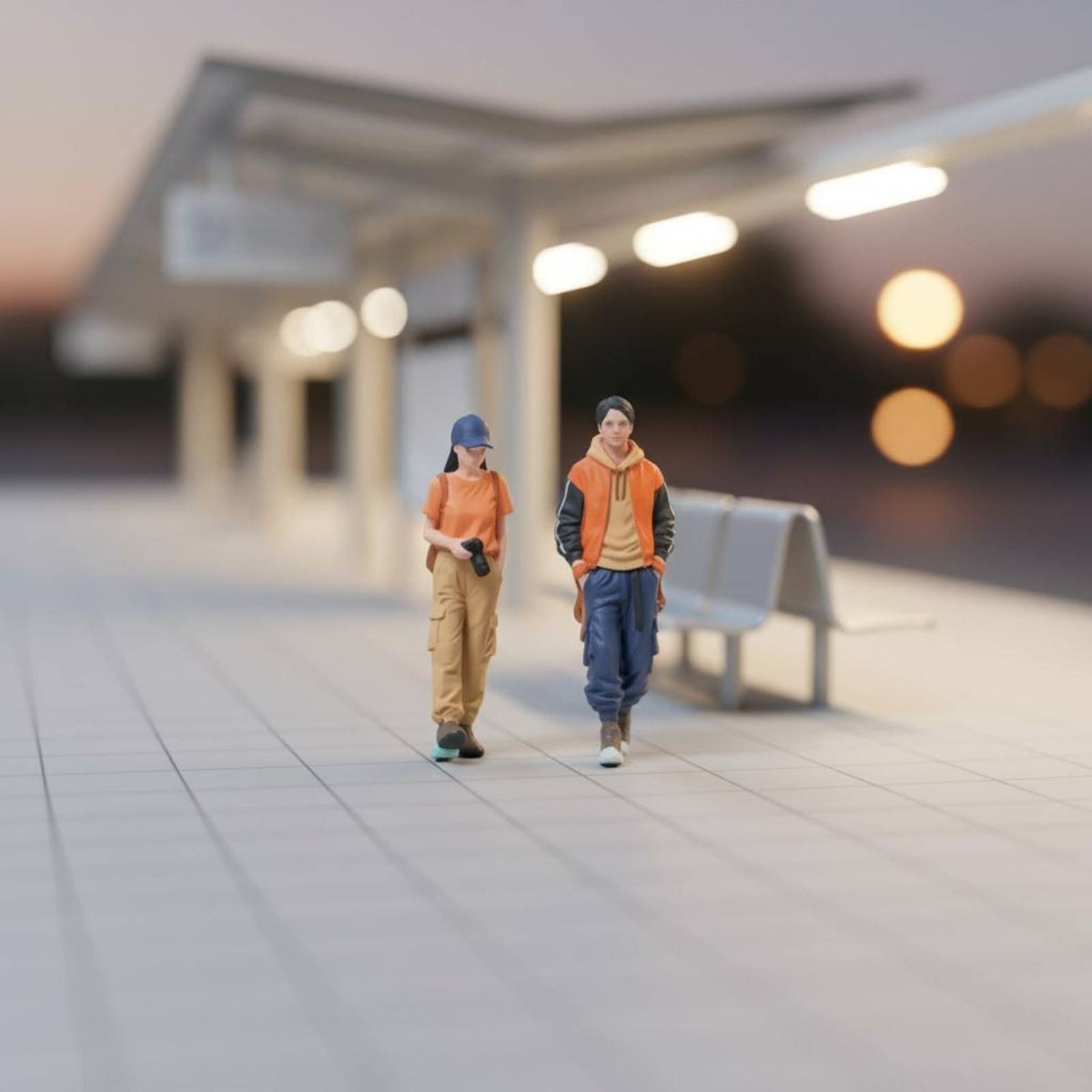 2 Pieces Miniature Figure Group Detailed Model People Realistic Details