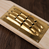 Wooden Grater, Vegetable Shredder & Ginger Grater, 36cm Wood Board with Thickened Copper, Polished Brass Finish