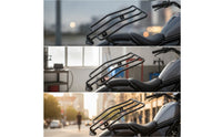 Motorcycle Rear Luggage Rack Black Motorcycle Luggage Rack Metal Cargo Carrier for Motorcyclists, Commuters, Motorcycles