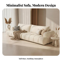 Andh Cuboid Sofa Creamy and Appearance Living Room Furniture cumulusLike Comfort Couch for Apartment Dwellers, Residents, Lounge Area, Home
