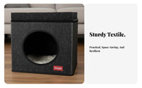 2tieredstory Feline Cube Foldable Two-Storytieredstory Feline Cube With Scrapeing Pad Long-Lasting Stable for Indoor