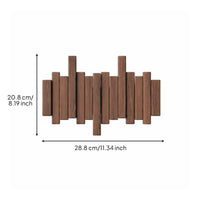 Key Coat Rack  Wood Wall-Attached Coat Hanger Creative Design Wooden Flip down Hook Rack for Entryway