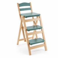 Wooden Folding Step Stool Foldable Three Step Ladder Stool Space Saving for Homeowners, Kitchen