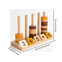 Arithmetic Symbols Montessori Number Toy Wooden Number Counter Wooden Math Board Hand-Eye Coordination for Preschoolers, Young Children