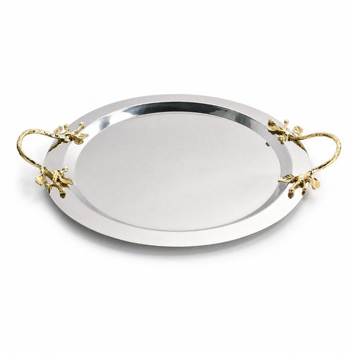 Serving Tray with Handles Long-Lasting Stainless Steel Tray Long-Lasting