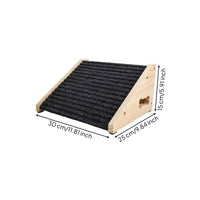 Ribbed Wooden Dog Ramp Staircase Bone-Shaped Handhold Pet Ramp Staircase Sloped Anti-Slip Pet Stairs Floor Protection for Raised Surfaces, Bedside