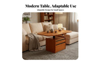 elevateTop Coffee Table Space-Saving Living Room Furnishing Hidden Storage Rounded Corners for Renters, Home Office