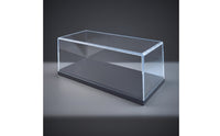 Acrylic Display Case Clear Box Case with Wood Base Rectangular Acrylic Showcase with Wood Base for Desk
