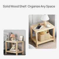 Solid Wood Storage Shelf, Nordic Organizer, Bedside Table