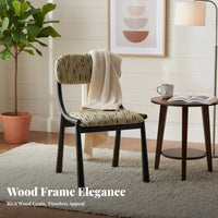 Cane rear Dining Chair French design Indoor Furniture sturdy Wood Frame Minimalist for Bedroom