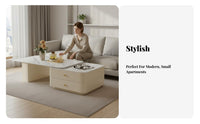 2 Pieces Nesting Table Set Modern & design Nesting Pebble Tables Irregular Shape adaptable Use for Homeowners, Students