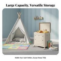Rolling Toy container particleresistant Lid Wheeled foldable Toy Chest for Children, Kids
