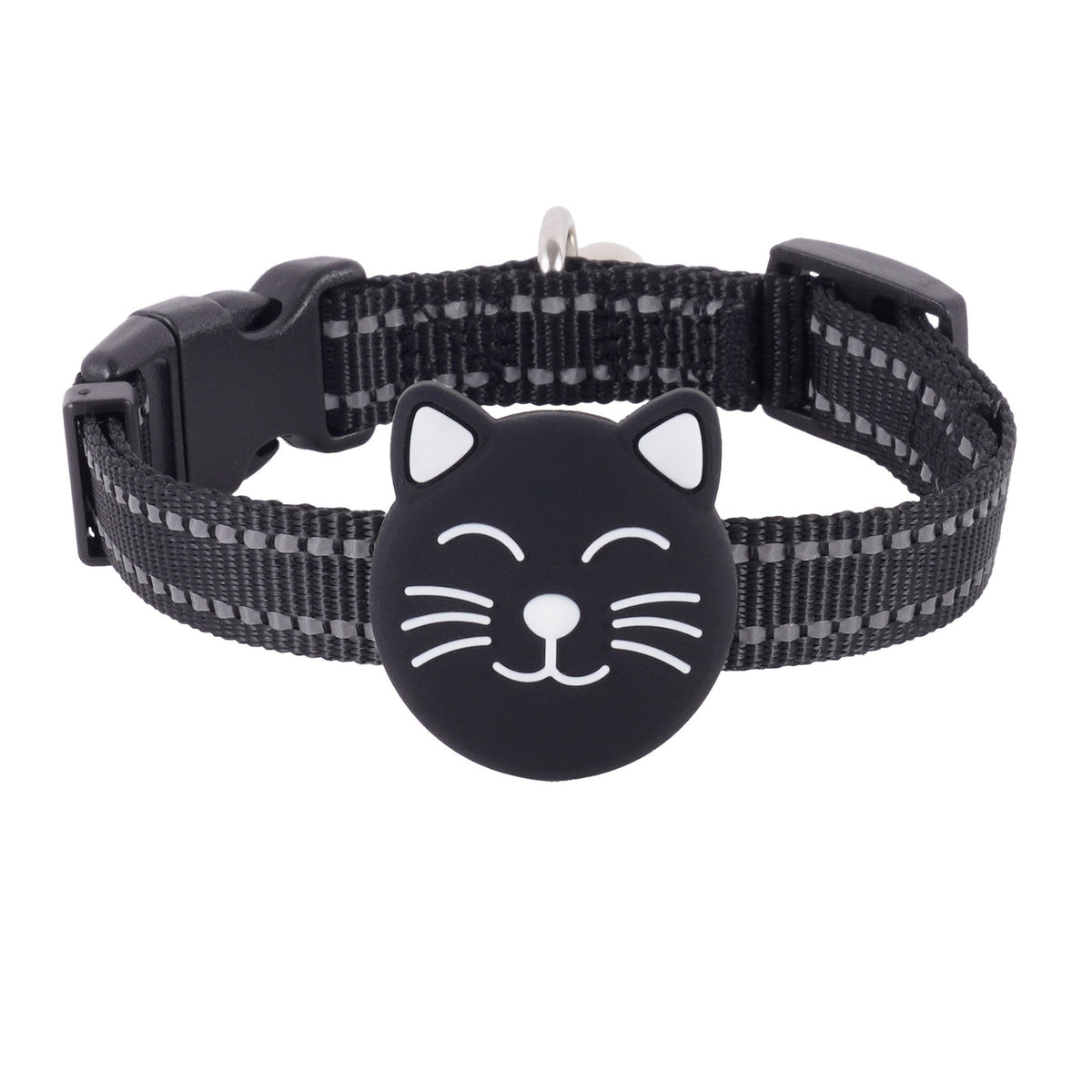Long-Lasting Tracker Collar with Holder Adjustable Collar with Tracker Holder Striped Slimline for Cats, Outdoor Tracking, Daily Wear