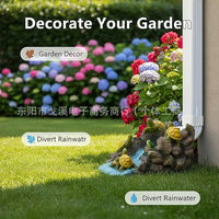 Creative Bird Downspout Decor Resin Craft Rainwater Divider for Garden Landscape