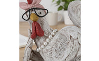 Cock Figure and Hen Statue Cute Chicken Figurine Set Creative Design for Desktop