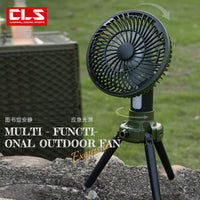 Portable Rechargeable Camping Fan with Light, USB