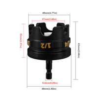Nut Socket Wrench Adapter Black Finish Hex Shank Socket Adapter Gold Markings