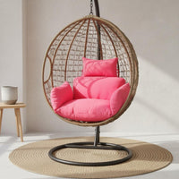 Hanging Chair Cushion Washable Oval Chair Cushion Solid Color for Patio, Indoor