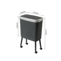 Lidded Trash Can Easy Clean Rolling Trash Can Reinforced Bottom