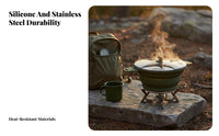 Lightweight Collapsible Cooking Pot Sturdy Collapsible Silicone Pot Heat-Tolerant for Backpackers, Campers, Hiking, Backpacking