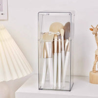 Transparent Hinged Lid Pen Holder Multifunctional for Bathroom, Craft Room