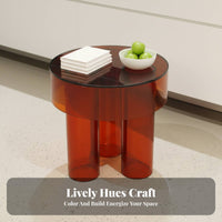 Round Acrylic Side Table Lightweight Nightstand adaptable for Office, Homeowners