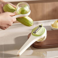 Stainless Steel Vegetable Peeler with Collection Cup Serrated Handheld Vegetable Peeler with Container Sharp Easy to Clean for Home Cooks, Kitchen, Meal Prep