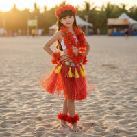 5 Pieces Tropical Dance Grass Skirt Set Performance Ready for Themed Parties