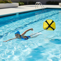 Long-Lasting Swim Parachute with Belt Lightweight Resistance Parachute Reinforced Gear Marine-Grade for Pool