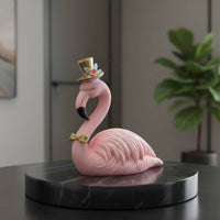 Flamingo Figurine Hand Painted Pink Flamingo Figurine Lifelike Details for Shelf